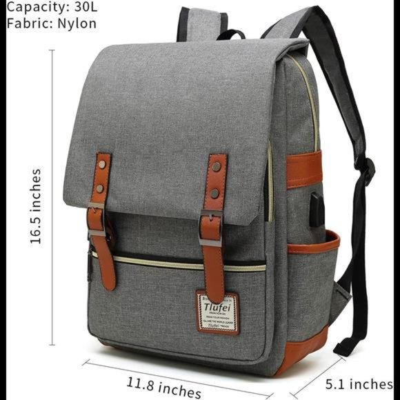 Upgraded Slim Vintage Laptop Backpack for Women, Men for travel, college - Picture 4 of 7
